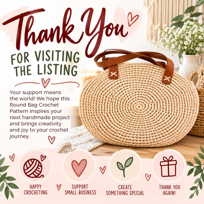 Round Bag Crochet Pattern (Digital Download)